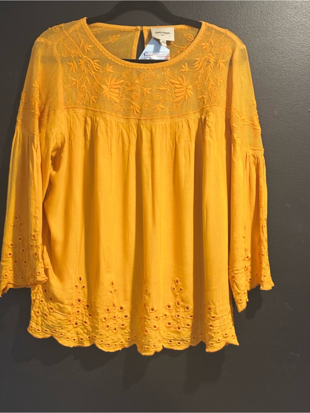 Haute Hippie Sunflower Yellow Embroidered Peasant Tunic - Picture 3 of 13